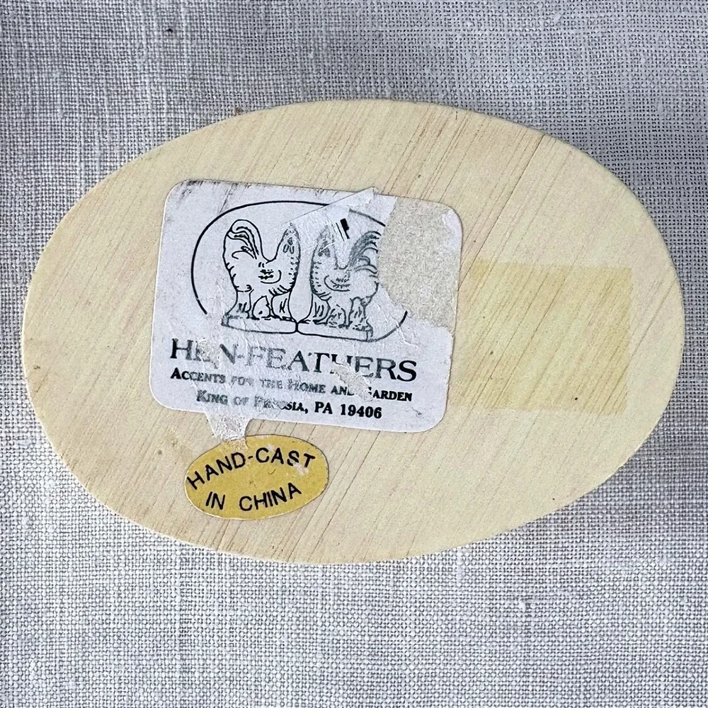 Hen-Feathers Hand-Cast Rose Trinket‎ Box Cream Resin Floral Jewelry Keepsake